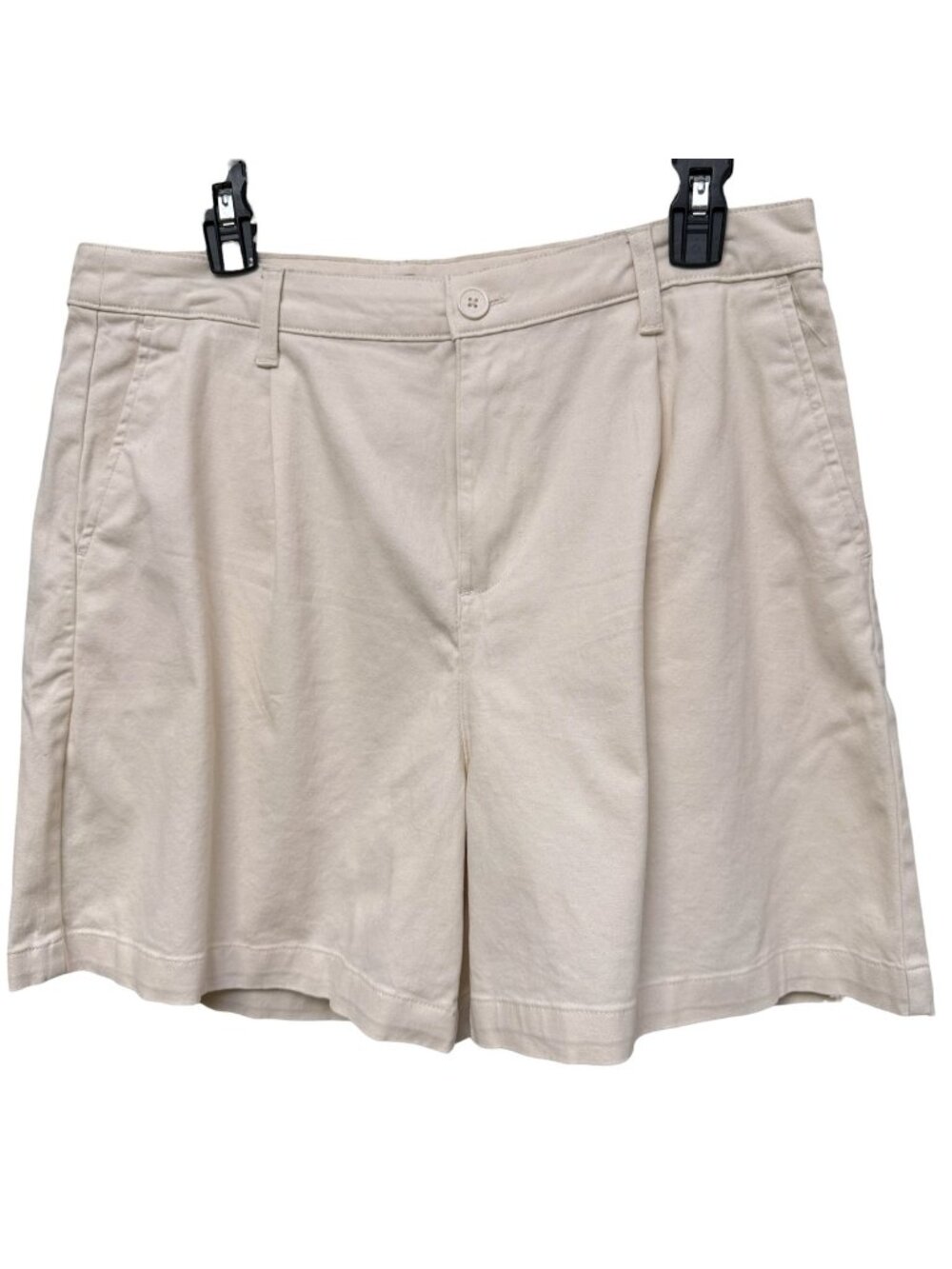 Banana Republic Shorts Women's Size 12 Cream Chinos Pleat Front Cotton
